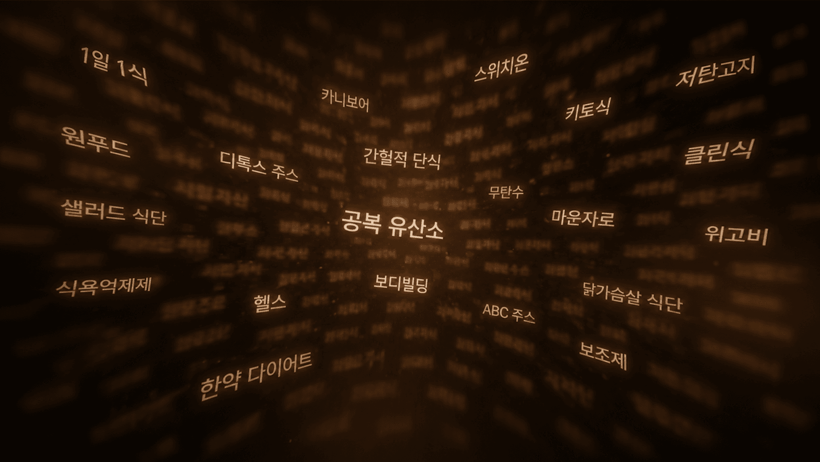 수많은 다이어트 정보가 흩뿌려진 이미지