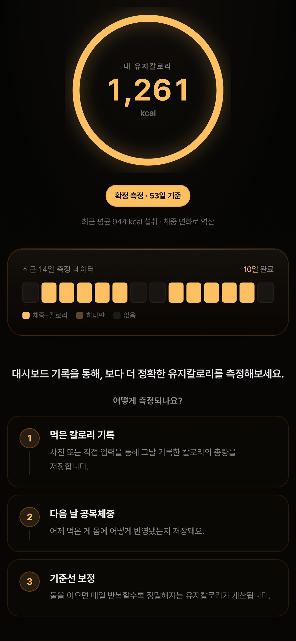 실생활 도구 모음 — 유지칼로리 측정기