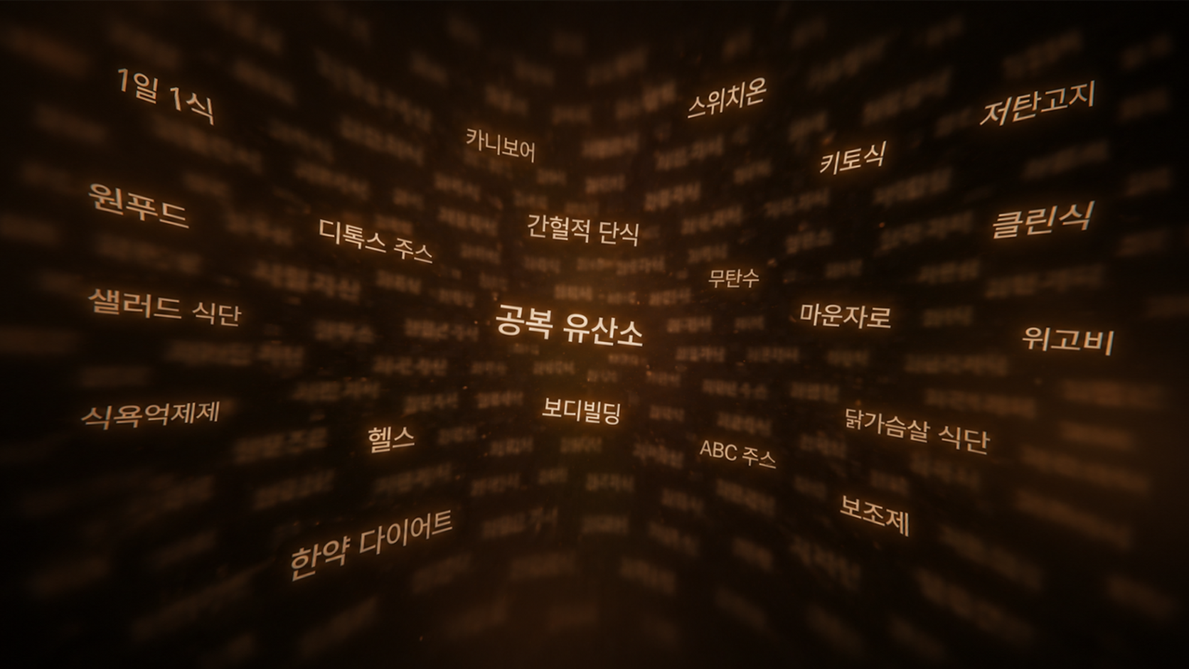 수많은 다이어트 정보가 흩뿌려진 이미지
